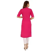 Golden Buta Women's Cotton Golden Button Straight Kurti(M210,XL,Pink)-thumb3