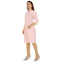 Golden Buta Women's Cotton Golden Button Straight Kurti(M203,M,BABYPINK)-thumb1