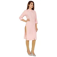 Golden Buta Women's Cotton Golden Button Straight Kurti(M203,M,BABYPINK)-thumb4