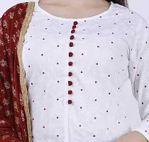 Women's Rayon Kurti  Palazzo with Dupatta Set (MC-POLKA-M_White_Medium)-thumb2