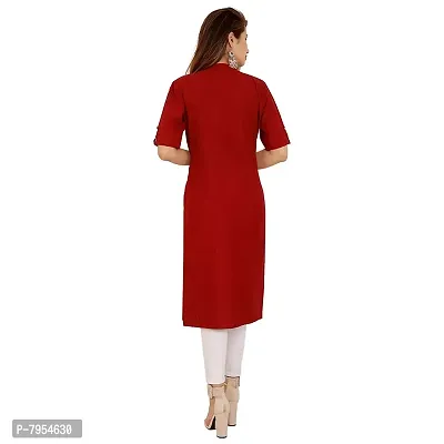 Golden Buta Women's Cotton Golden Button Straight Kurti(M207,XXL,Maroon)-thumb5