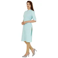 Golden Buta Women's Cotton Golden Button Straight Kurti(M204,XL,SkyBlue)-thumb2