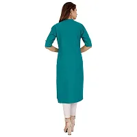 Golden Buta Women's Cotton Golden Button Straight Kurti(M202,XL,Turquiose)-thumb3