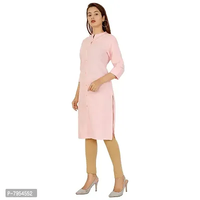 Golden Buta Women's Cotton Golden Button Straight Kurti(M203,XXL,BABYPINK)-thumb2