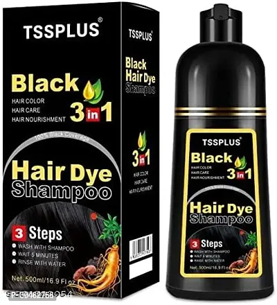 Herbal 3 in 1 Hair Dye Instant Black Hair Shampoo 500ml-thumb0