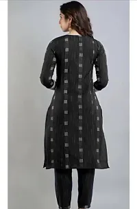 Black Cotton Trendy Womens Kurti With Bottomwear And Dupatta-thumb1