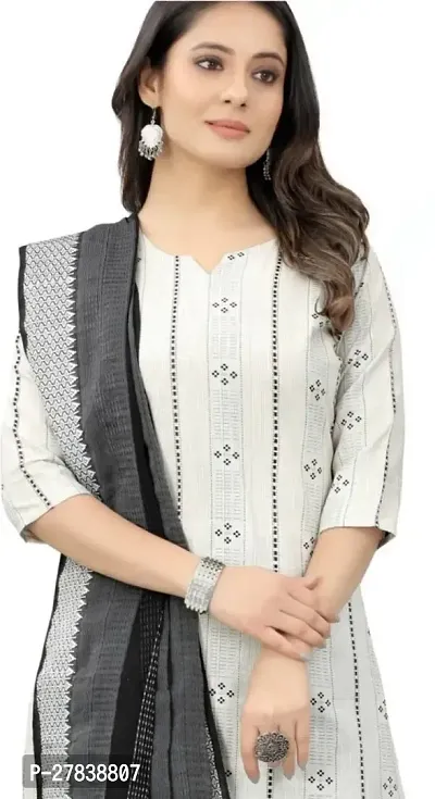 White Cotton  Trendy Womens Kurti With Bottomwear (NO DUPATTA)-thumb4