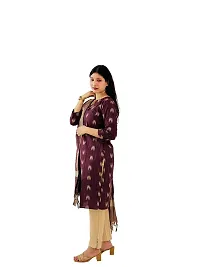 Maroon Ikat Cotton Trendy Womens Kurti witrh Bottomwear  and Dupatta-thumb2