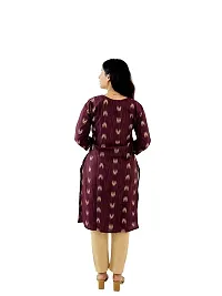 Maroon Ikat Cotton Trendy Womens Kurti witrh Bottomwear  and Dupatta-thumb3