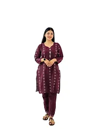 Maroon Keypad Cotton Trendy Womens Kurti witrh Bottomwear  and Dupatta-thumb3