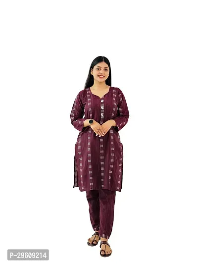 Maroon Keypad Cotton Trendy Womens Kurti witrh Bottomwear  and Dupatta-thumb4