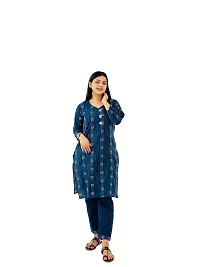 Blue Keypad Cotton Trendy Womens Kurti witrh Bottomwear  and Dupatta-thumb1