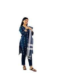 Blue Keypad Cotton Trendy Womens Kurti witrh Bottomwear  and Dupatta-thumb4