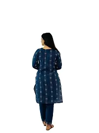 Blue Keypad Cotton Trendy Womens Kurti witrh Bottomwear  and Dupatta-thumb2