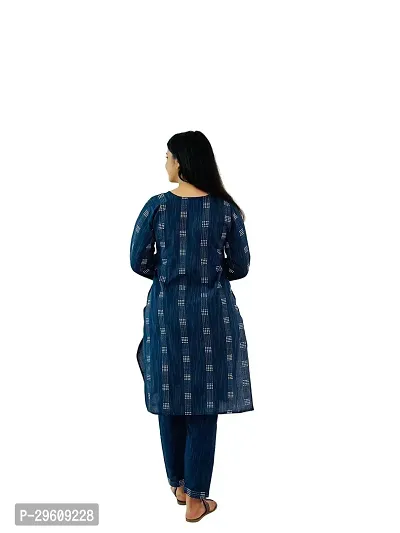 Blue Keypad Cotton Trendy Womens Kurti witrh Bottomwear  and Dupatta-thumb3