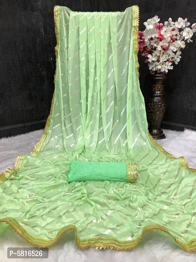 Latest Beautiful Silk Blend Saree with Blouse piece-thumb0