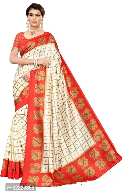 Beautiful Polycotton Checked Women Saree without Blouse piece-thumb0