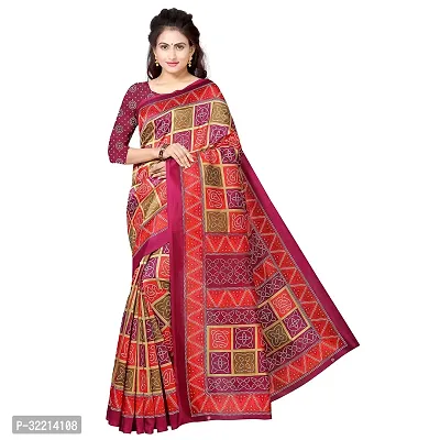 Elegant Multicoloured Polycotton Printed Saree For Women-thumb0