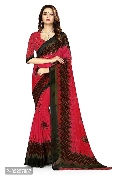 Beautiful Polycotton Printed Women Saree without Blouse piece-thumb0