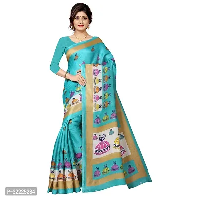 Beautiful Polycotton Printed Women Saree without Blouse piece-thumb0