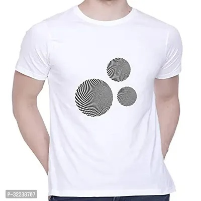 Reliable White Cotton Blend Printed Round Neck T-Shirt For Men-thumb0