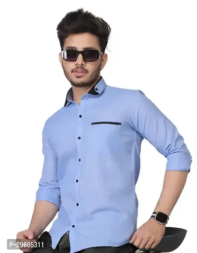 Men Regular Fit Solid Casual Shirt-thumb0