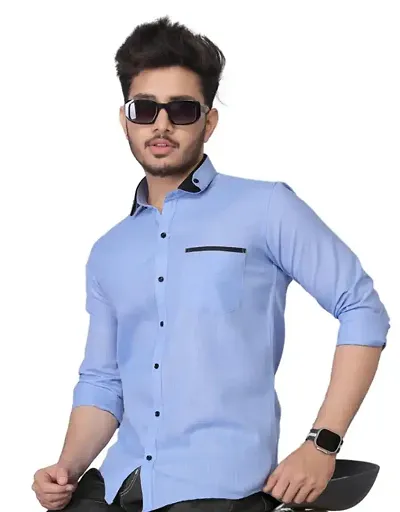 Men Regular Fit Solid Casual Shirt