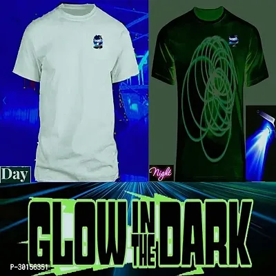 Radium Deal Mens Regular Fit White Glows in Dark T- Shirt - Respect Blue Logo (#98 - MEDIUM)-thumb0