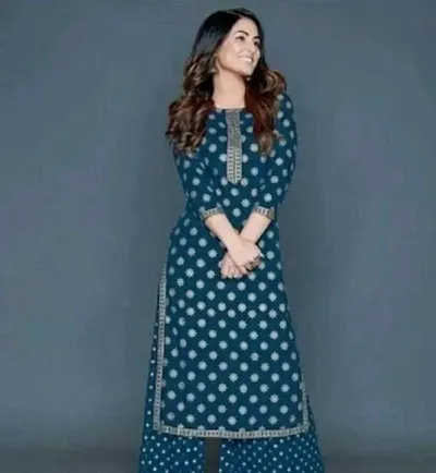 Stylish Fancy Rayon Kurta With Bottom Wear Set For Women