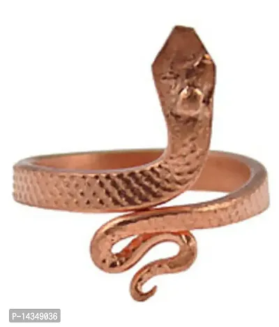 Gems Brown Copper Naag Ring Copper Tamba Snake Ring Adjustable for Men and Women-thumb0