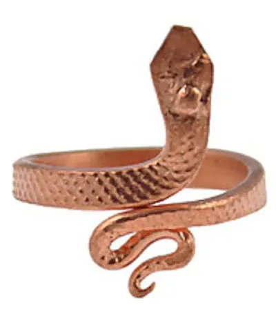 Gems Brown Copper Naag Ring Copper Tamba Snake Ring Adjustable for Men and Women