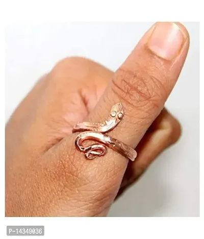 Gems Brown Copper Naag Ring Copper Tamba Snake Ring Adjustable for Men and Women-thumb3
