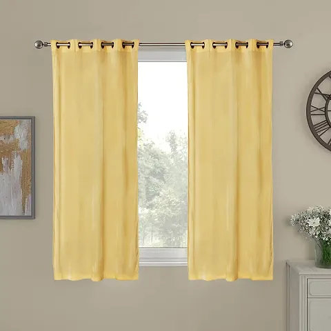 Shining Wings Velvet Solid Pattern Room Darkening Window Curtain, 5 Feet, Cream, Pack of 1 (1 Panel)