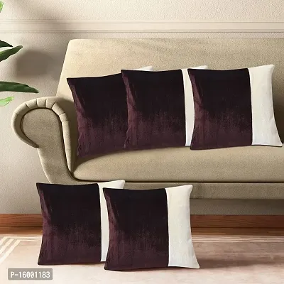 Velvet Cushion Cover in Double Color Brown  Cream 16*16 Inch for Home  Office