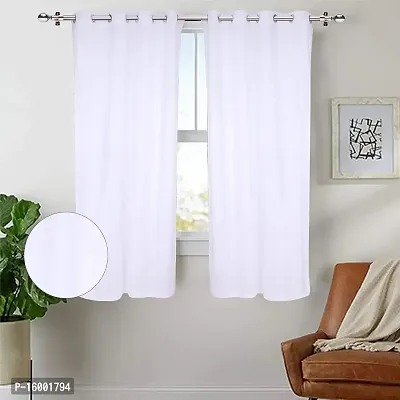 Shining Wings Velvet Solid Pattern Room Darkening Window Curtain, 6 Feet, White, Pack of 1 (1 Panel)-thumb0
