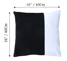 Velvet Cushion Cover in Double Color Black  White 16*16 Inch (Set of 5)-thumb4