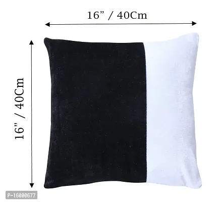 Velvet Cushion Cover in Double Color Black  White 16*16 Inch (Set of 5)-thumb5