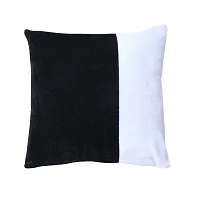 Velvet Cushion Cover in Double Color Black  White 16*16 Inch (Set of 5)-thumb2