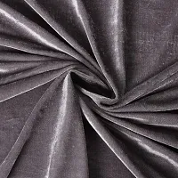 Shining Wings Velvet Solid Pattern Room Darkening Door Curtain, 7 Feet, Grey, Pack of 1 (1 Panel)-thumb1