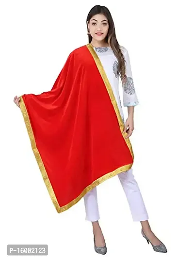 Shining Wings Solid Pattern Fashionable Velvet Shawl for Women (Red)