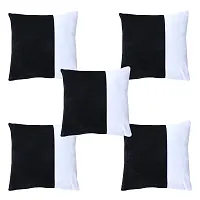 Velvet Cushion Cover in Double Color Black  White 16*16 Inch (Set of 5)-thumb1