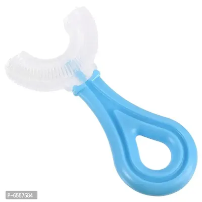 Children Baby Infant Toothbrush 360 Degree U-shaped (Random color) Teether  ( Blue, White)-thumb0