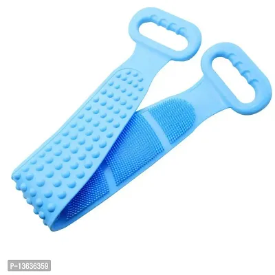 Silicone Body Back Scrubber Bath Brush Washer For Dead Skin Removal Mens Womens Double Side Brush Belt For Shower Exfoliating Belt, Easy to Clean, Lathers Well-thumb0