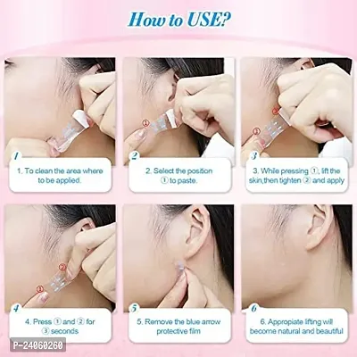 Face Lift Tape Instant Face Lifting Sticker Invisible Waterproof Elasticity Wrinkle Lift Patches Makeup Face Lift Tools for Instant Face, Neck Lift, Reduce Double Chin - 40 PCS-thumb3