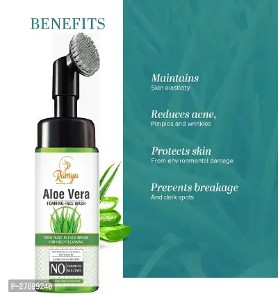 Aloe Vera Face Wash | Built in Brush for Deep Cleansing | For Oily  Dry Skin | Anti Acne | Gentle, Clear Skin | Paraben  Sulphates Free | Face Wash for Women  Men | 150 ml