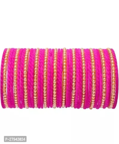 Elegant Pink Brass American Diamond Bangles or Bracelets For Women-thumb0