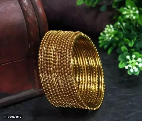 Elegant Golden Metal American Diamond Bangles  For Women-thumb0