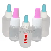 A M Plastic Cap Type Transparent Dropper Bottles 15 ml Liquid Dropping Bottles - Pack of 100-thumb1