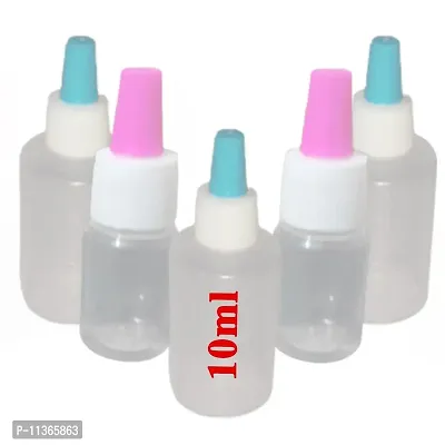 A M Plastic Cap Type Transparent Dropper Bottles 10 ml Liquid Dropping Bottles - Pack of 100-thumb2