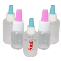 A M Plastic Cap Type Transparent Dropper Bottles 5 ml Liquid Dropping Bottles - Pack of 100-thumb1